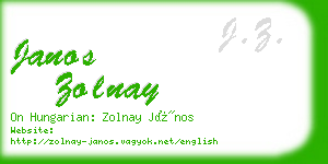 janos zolnay business card